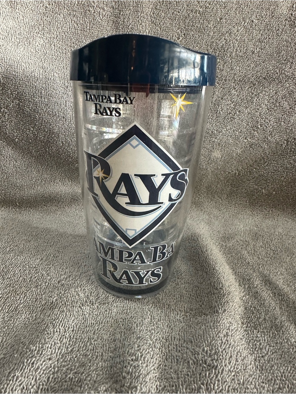 Tampa Bay Rays Clear Travel Tumbler with Navy Lid
